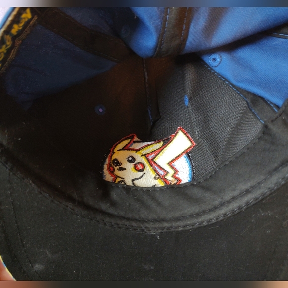 Pokemon Pikachu YOUTH size Baseball Hat Yellow Cap blue lightning Snapback - Picture 7 of 12